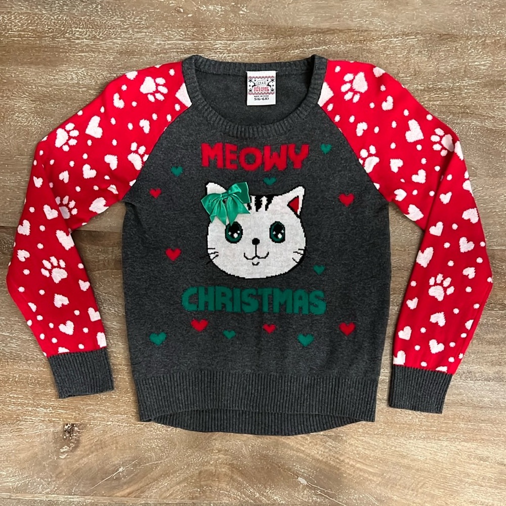 Well Worn Holiday Sweater Meowy Christmas